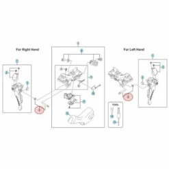 Axe Et Circlip Pour Manette De Dérailleur Et Frein Shimano Ultegra ST-6800 -magasin de pièces de vélo pas cher axe et circlip pour manette de derailleur et frein shimano ultegra st 6800 1