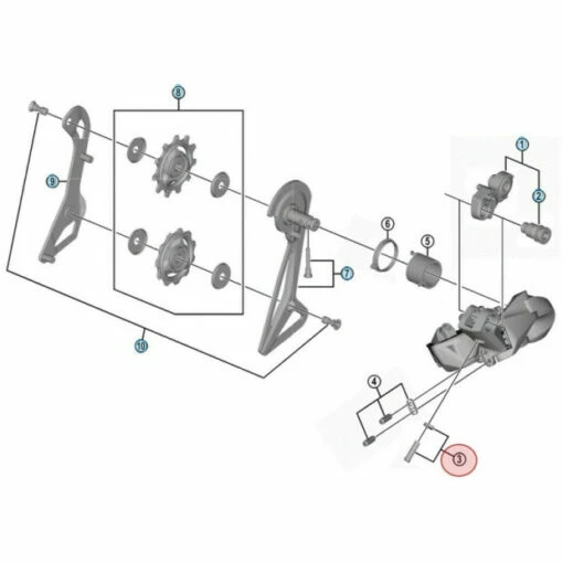 Vis De Réglage De Galet Haut De Dérailleur Arrière Shimano Dura Ace Di2 RD-R9150 -magasin de pièces de vélo pas cher vis de reglage de galet haut de derailleur arriere shimano dura ace di2 rd r9150